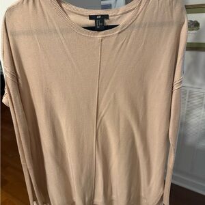 H&M Women's Beige Long Sleeve Top